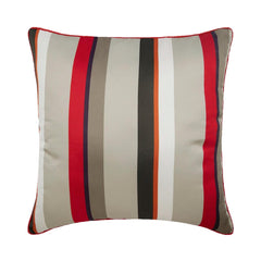 Stripe My Life - Red Silk Decorative Euro Sham