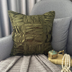 Dreamy Olive - Olive Green Satin Throw Pillow Cover