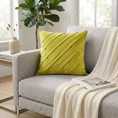 Contemporary Maple Butter - Butter Yellow Faux Suede Throw Pillow Cover