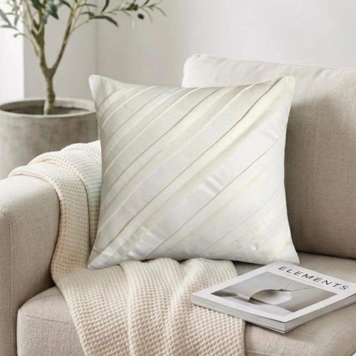 Contemporary White - White Faux Suede Decorative Euro Sham