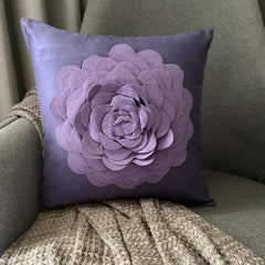 Plum Rose - Purple Faux Suede Decorative Euro Sham