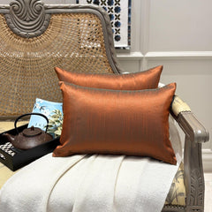 Rust Green Luxury - Rust & Green Art Silk Throw Pillow Cover Pack of 2