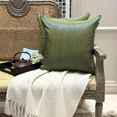 Teal And Yellow Luxury - Teal & Yellow Art Silk Throw Pillow Cover Pack of 2