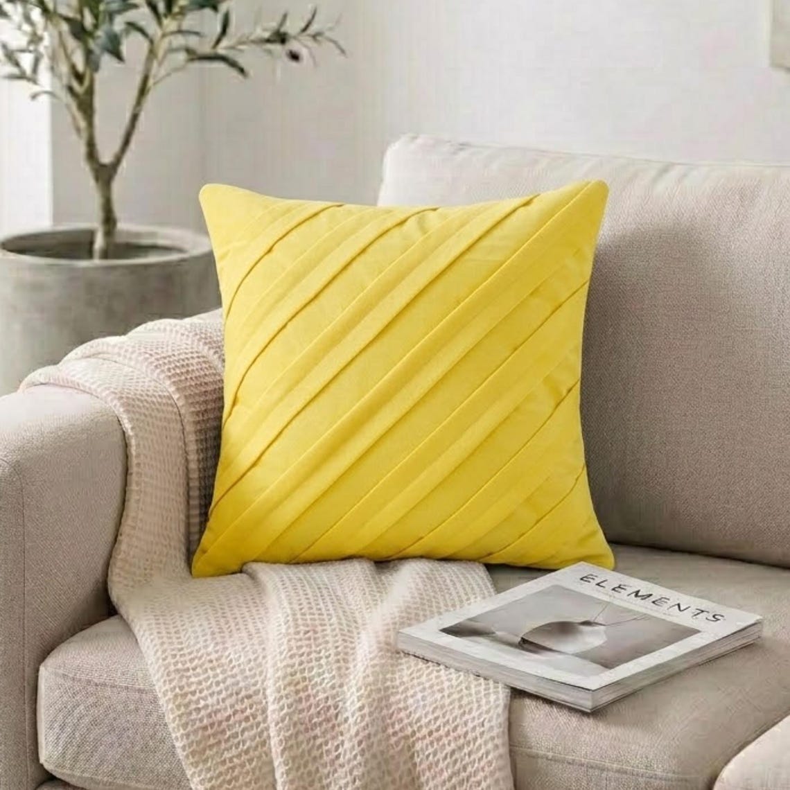Contemporary Yellow - Yellow Faux Suede Decorative Euro Sham