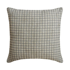 Gray Linen Throw Pillow Cover - Gray Houndstooth
