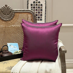 Fuchsia Green Luxury - Fuchsia & Green Silk Throw Pillow Cover Pack of 2