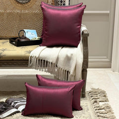 Fuchsia Green Luxury - Fuchsia & Green Silk Throw Pillow Cover Pack of 2