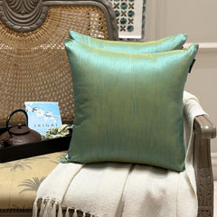 Aqua Luxury - Aqua Art Silk Throw Pillow Cover Pack of 2