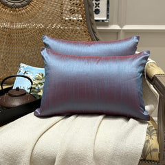 Blue & Red Luxury - Blue & Red Art Silk Throw Pillow Cover Pack of 2