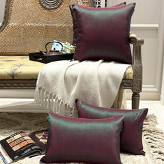 Green Fuchsia Luxury - Green & Fuchsia Silk Throw Pillow Cover Pack of 2