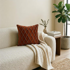 Sumac Gold - Rust Velvet Throw Pillow Cover