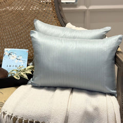 Dusky Blue Luxury Pack of 2 - Dusky Blue Luxury Art Silk Throw Pillow Cover