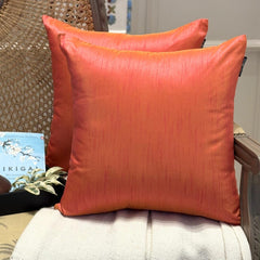 Pink Yellow Luxury - Pink & Yellow Silk Throw Pillow Cover Pack of 2