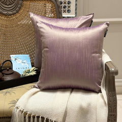 Cream Purple Luxury - Cream & Purple Silk Throw Pillow Cover Pack of 2