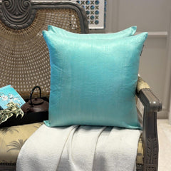 Sea Green Luxury Pack of 2 - Sea Green Art Silk Throw Pillow Cover
