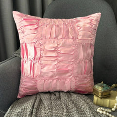 Dreamy Soft Pink - Soft Pink Satin Throw Pillow Cover