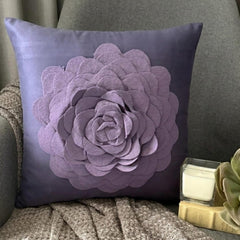 Plum Rose Pillow Cover