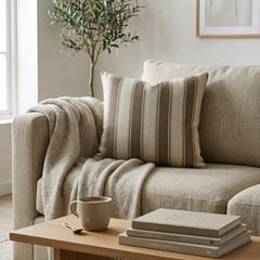 Terra Stripe Throw Pillow Cover