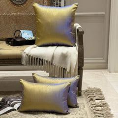 Turquoise Gold Luxury Pack of 2 - Turquoise & Gold Art Silk Throw Pillow Cover
