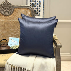Midnight Blue Luxury Pack of 2 - Midnight Blue Art Silk Throw Pillow Cover