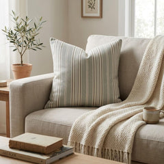 Blue Haven Stripes Throw Pillow Cover