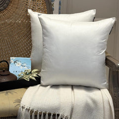 White Luxury Pack of 2 - White Art Silk Throw Pillow Cover