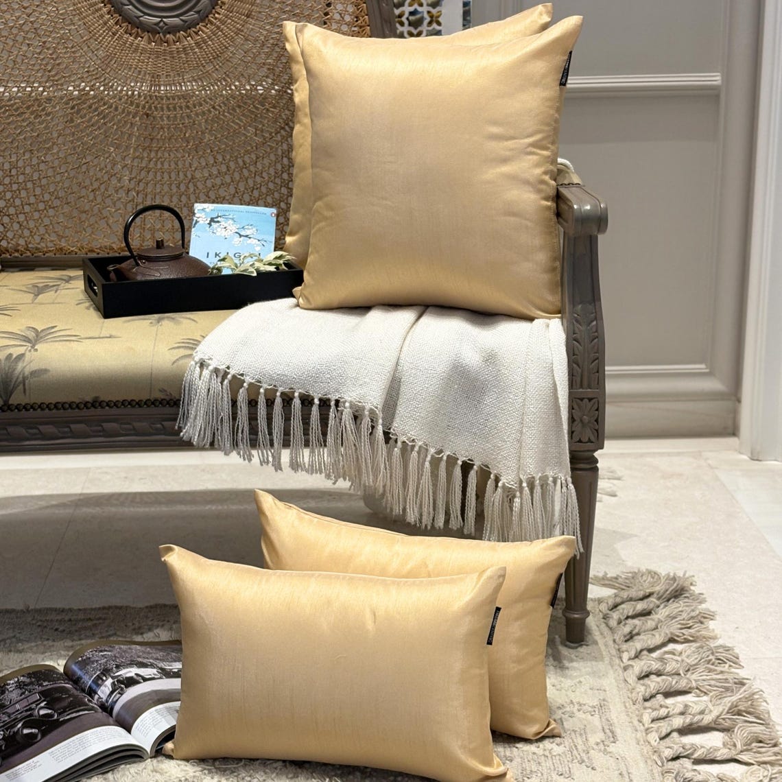Light Pink Luxury Throw Pillow Cover