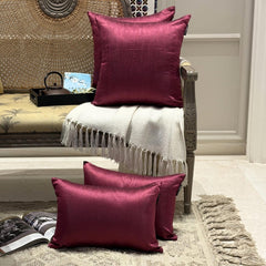 Magenta Luxury Pack of 2 - Magenta Art Silk Throw Pillow Cover
