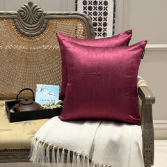 Magenta Luxury Pack of 2 - Magenta Art Silk Throw Pillow Cover