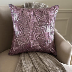 Purple Touch - Plum Art Silk Throw Pillow Cover