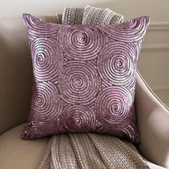 Purple Touch - Plum Art Silk Throw Pillow Cover