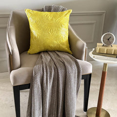 Yellow Touch - Yellow Art Silk Decorative Euro Sham