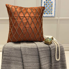 Sumac Gold - Rust Velvet Decorative Euro Sham