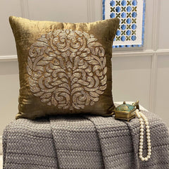 Circle Of Peace - Sage Green Velvet Decorative Euro Sham