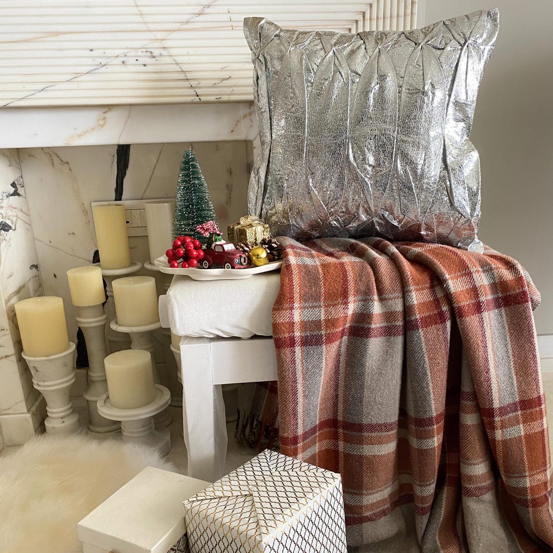 Stunning Silver Textured Decorative Euro Sham