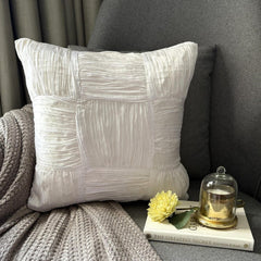 Pure Dreams - Ivory Crushed Art Silk Decorative Euro Sham