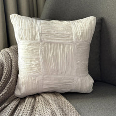 Pure Dreams - Ivory Crushed Art Silk Throw Pillow Cover