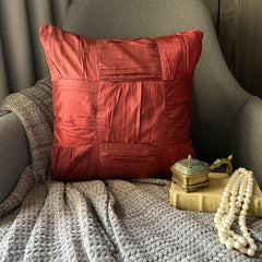 Dreamy Rust - Orange Silk Throw Pillow Cover