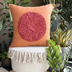 Vintage Rust - Rust Suede Throw Pillow Cover