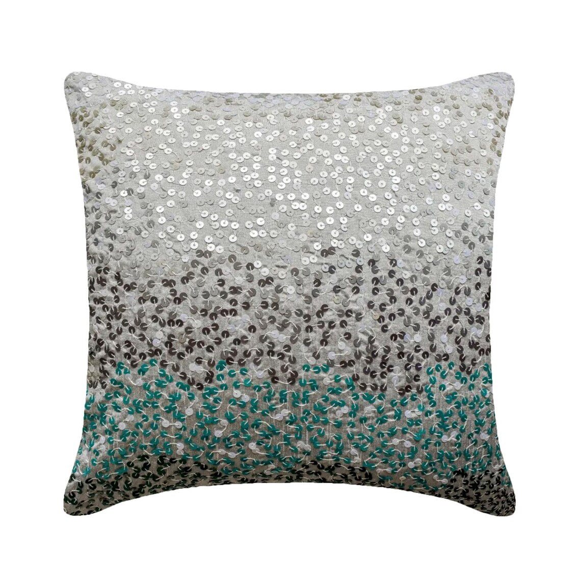 Northern Lights - Blue Art Silk Throw Pillow Cover