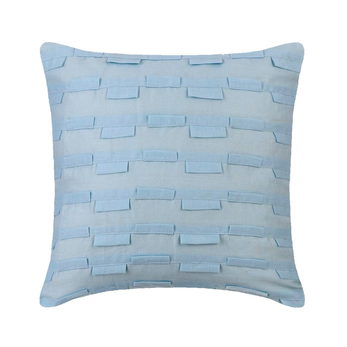 Sky Ocean - Light Blue Cotton Linen Decorative Euro Sham