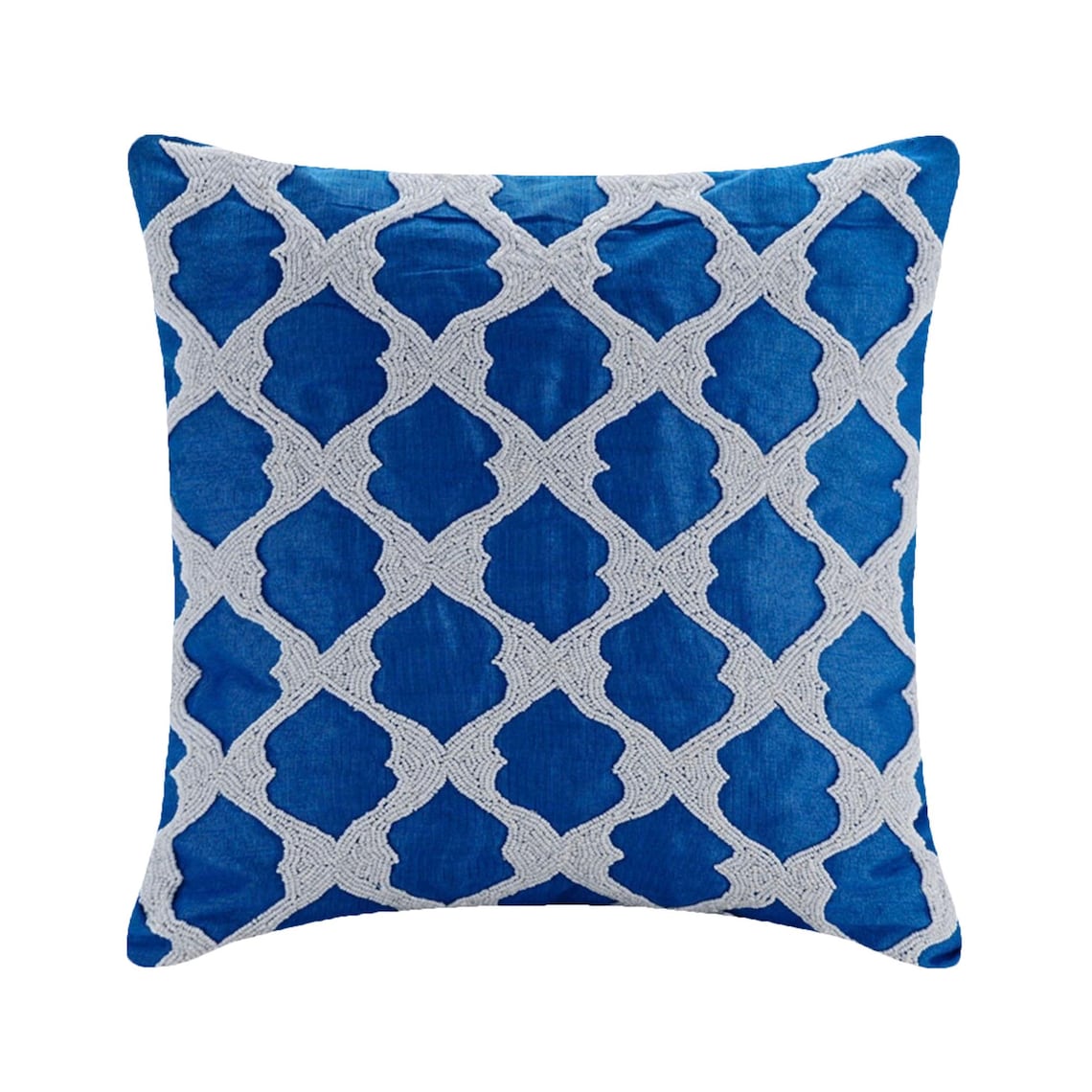 Blue Lagoon - Royal Blue Art Silk Throw Pillow Cover