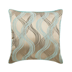 Cloud Illusions - Blue Jacquard Silk Decorative Euro Sham
