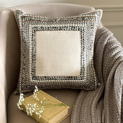 Refreshed - Light Gray Art Silk Throw Pillow Cover