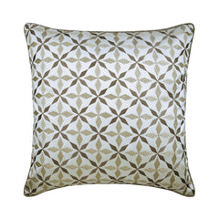 Florastic Lattice - Gray Jacquard Silk Decorative Euro Sham