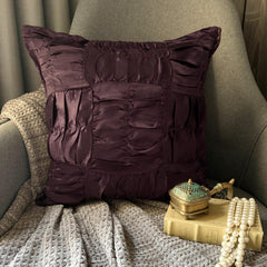 Dreamy Brown - Brown Satin Throw Pillow Cover
