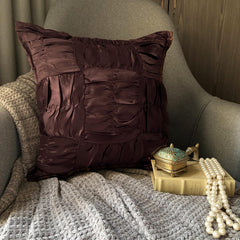 Dreamy Brown - Brown Satin Decorative Euro Sham