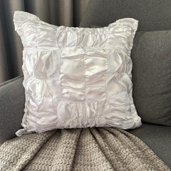 Dreamy White - White Satin Decorative Euro Sham