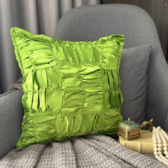 Dreamy Clover Green - Clover Green Satin Throw Pillow Cover