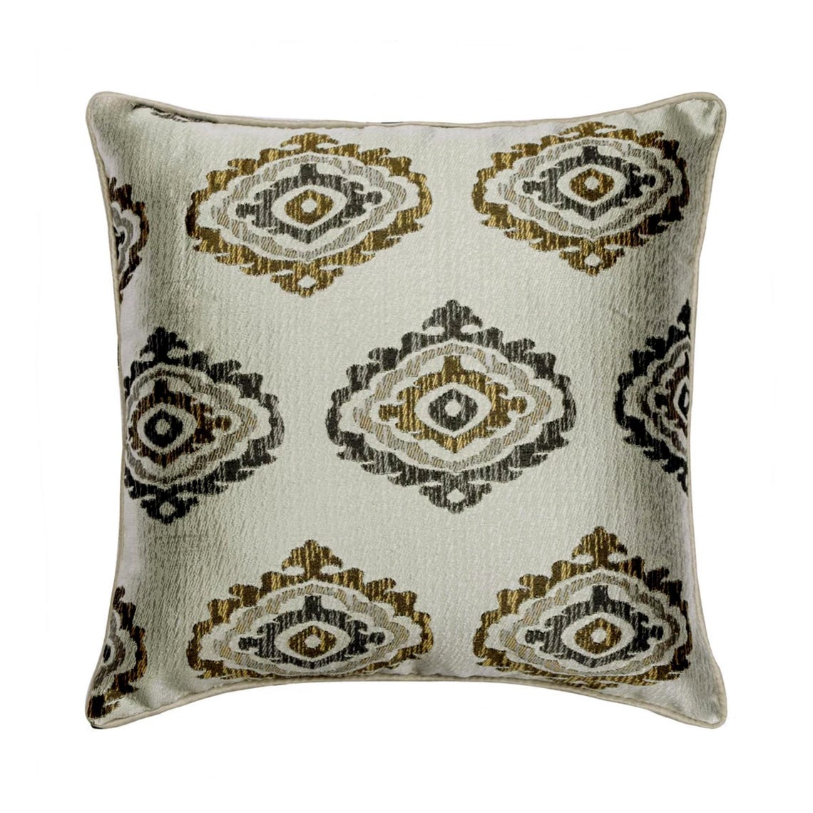 Chronicles - Gray Jacquard Silk Throw Pillow Cover